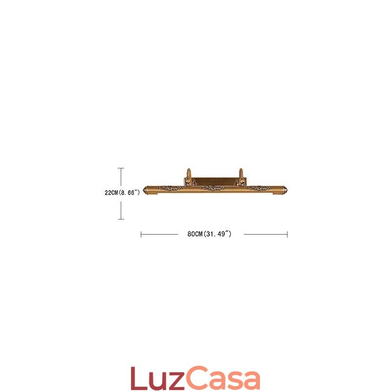 Lâmpada de espelho 80CM 1Tradicional Vintage Antique Latão Característica para