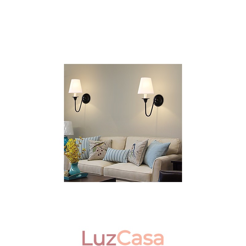 Acabamento em óxido preto rústico Lodge, recurso para proteção dos olhos, arandelas de parede com luz ambiente, luminária de parede