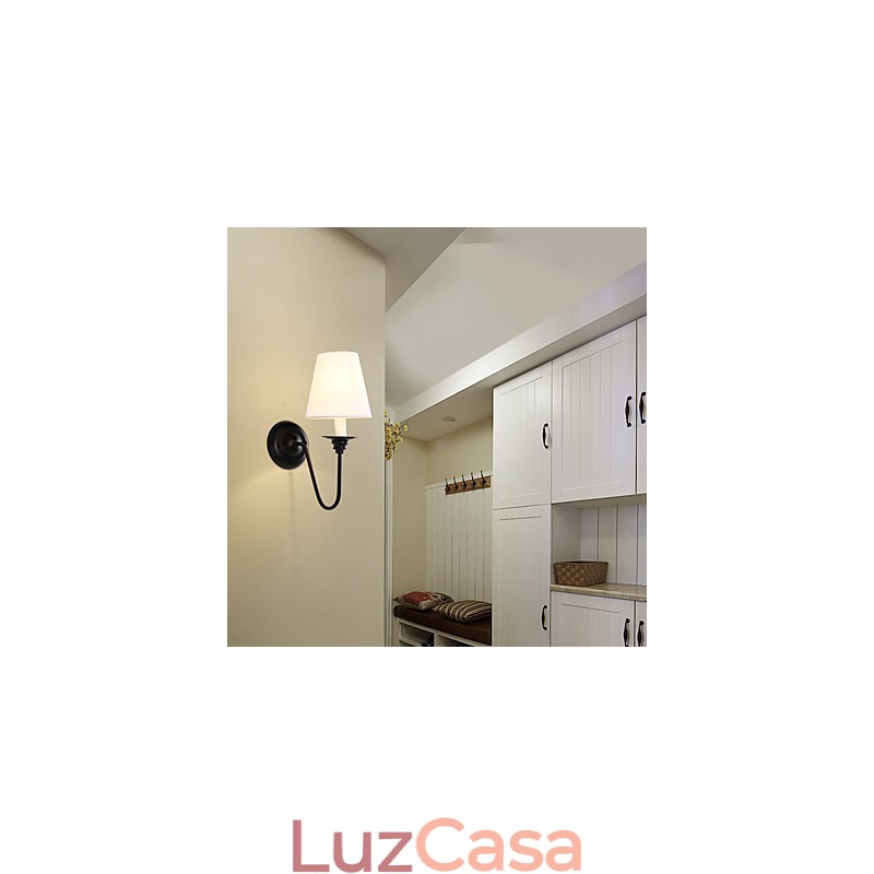 Acabamento em óxido preto rústico Lodge, recurso para proteção dos olhos, arandelas de parede com luz ambiente, luminária de parede