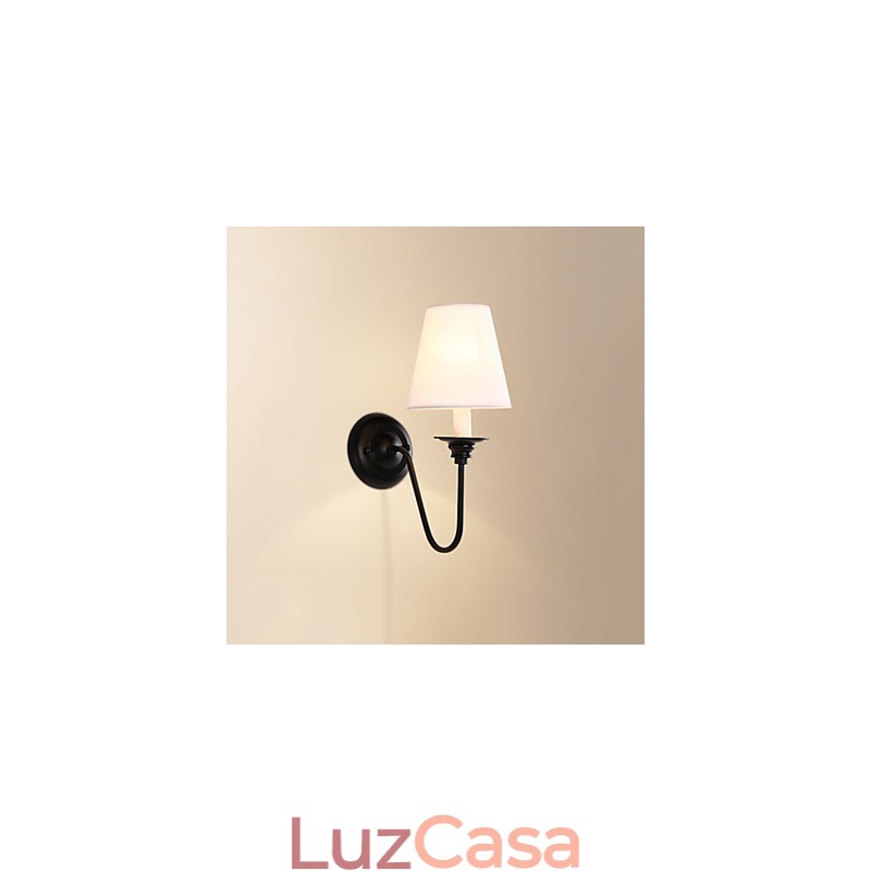 Acabamento em óxido preto rústico Lodge, recurso para proteção dos olhos, arandelas de parede com luz ambiente, luminária de parede
