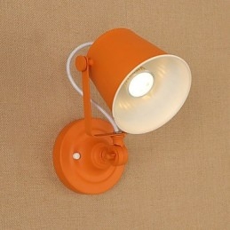 Luminária de parede de aço pintado, decoração de café americano preto e branco, luminária de parede retrô, lâmpada de sabre de luz na parede