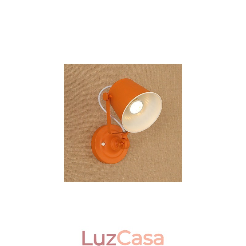 Luminária de parede de aço pintado, decoração de café americano preto e branco, luminária de parede retrô, lâmpada de sabre de luz na parede