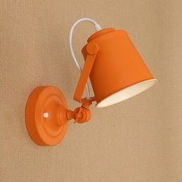 Luminária de parede de aço pintado, decoração de café americano preto e branco, luminária de parede retrô, lâmpada de sabre de luz na parede