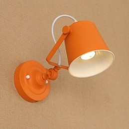 Luminária de parede de aço pintado, decoração de café americano preto e branco, luminária de parede retrô, lâmpada de sabre de luz na parede