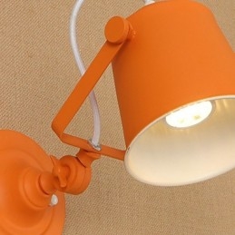 Luminária de parede de aço pintado, decoração de café americano preto e branco, luminária de parede retrô, lâmpada de sabre de luz na parede