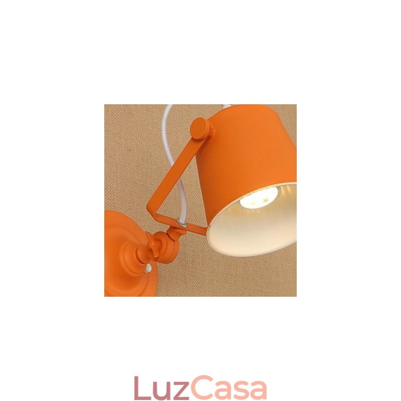 Luminária de parede de aço pintado, decoração de café americano preto e branco, luminária de parede retrô, lâmpada de sabre de luz na parede