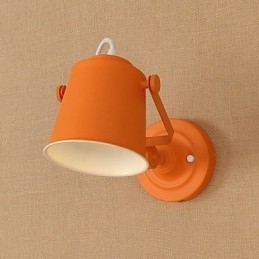 Luminária de parede de aço pintado, decoração de café americano preto e branco, luminária de parede retrô, lâmpada de sabre de luz na parede