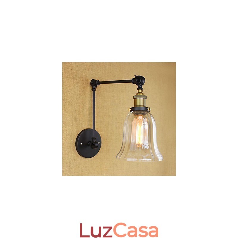 Recurso de galvanoplastia retrô country para proteção ocular de estilo mini, luz ambiente, braço oscilante, luzes de parede