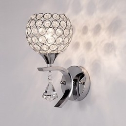 Max Crystal Modern Contemporary Electroplated Feature para arandelas de parede de luz ambiente de cristal