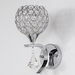 Max Crystal Modern Contemporary Electroplated Feature para arandelas de parede de luz ambiente de cristal