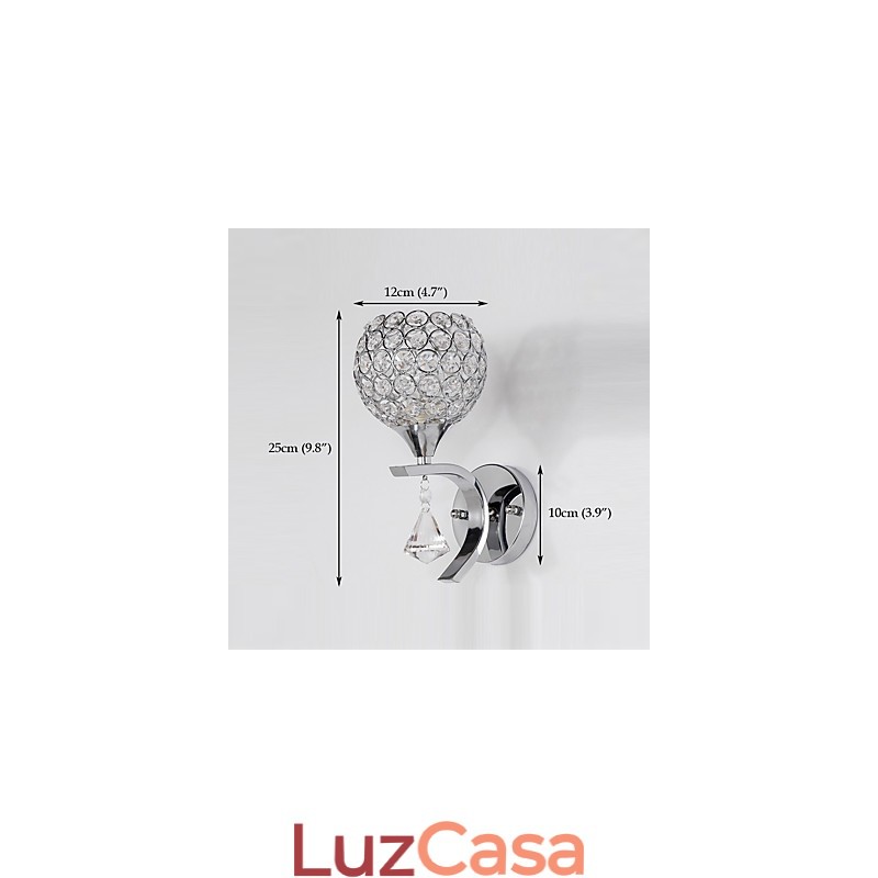 Max Crystal Modern Contemporary Electroplated Feature para arandelas de parede de luz ambiente de cristal