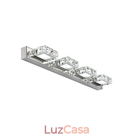 Iluminação para banheiro, espelho de maquiagem de cristal, 4 luzes, iluminação para banheiro e quarto Iluminação para banheiro, espelho de maquiagem de cristal, 4 luzes, iluminação para banheiro e quarto