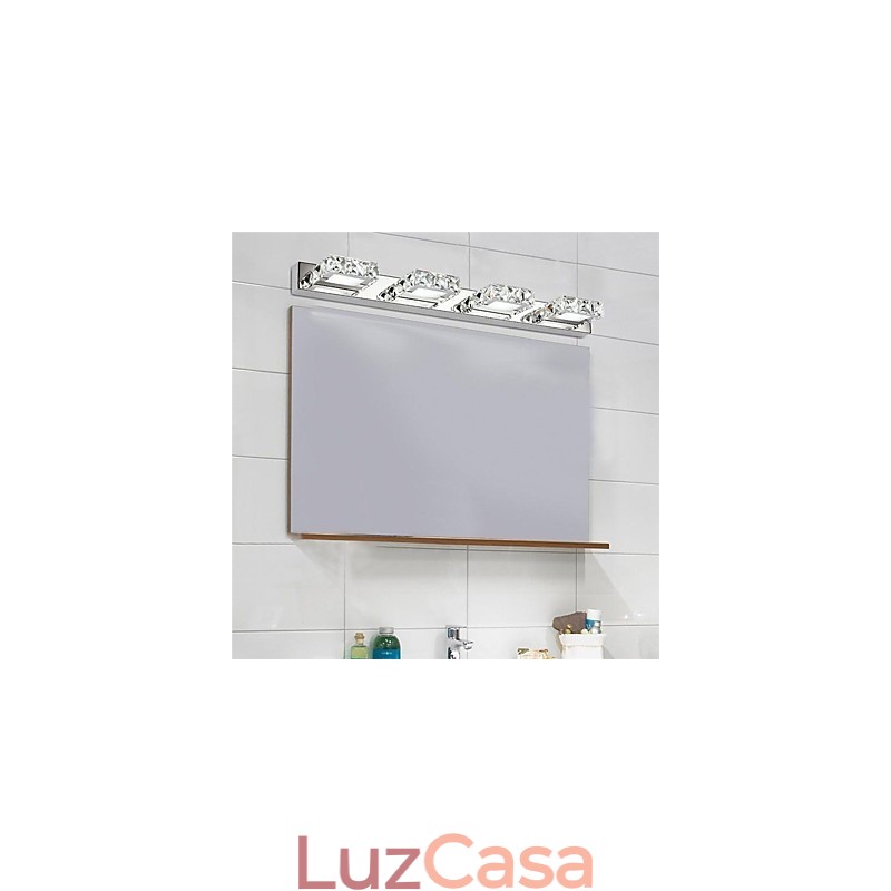 Iluminação para banheiro, espelho de maquiagem de cristal, 4 luzes, iluminação para banheiro e quarto