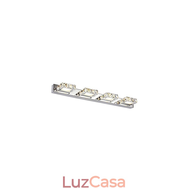 Iluminação para banheiro, espelho de maquiagem de cristal, 4 luzes, iluminação para banheiro e quarto