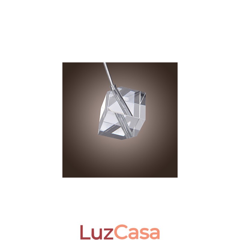Luminária pendente moderna contemporânea de cristal cromado
