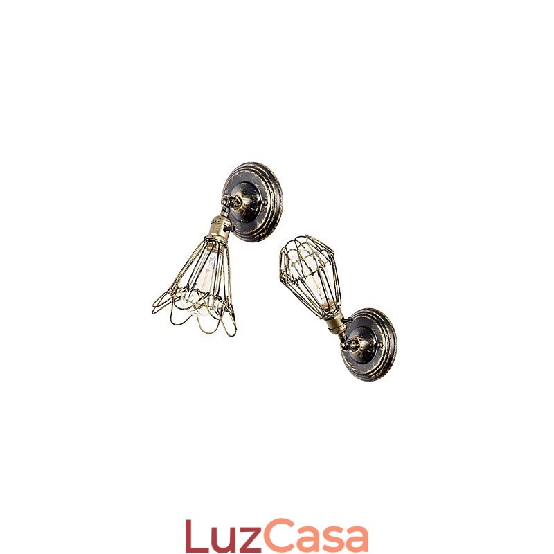 Arandelas de parede Vintage Indoor Ângulo ajustável Metal Wall Light Retro Wire Gaiola Lâmpada de parede