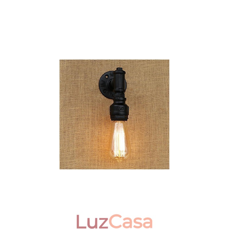 Pintura rústica de chalé para arandelas de parede com luz ambiente