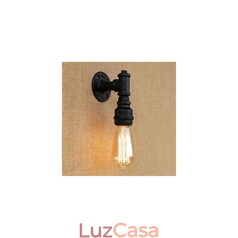 Pintura rústica de chalé para arandelas de parede com luz ambiente