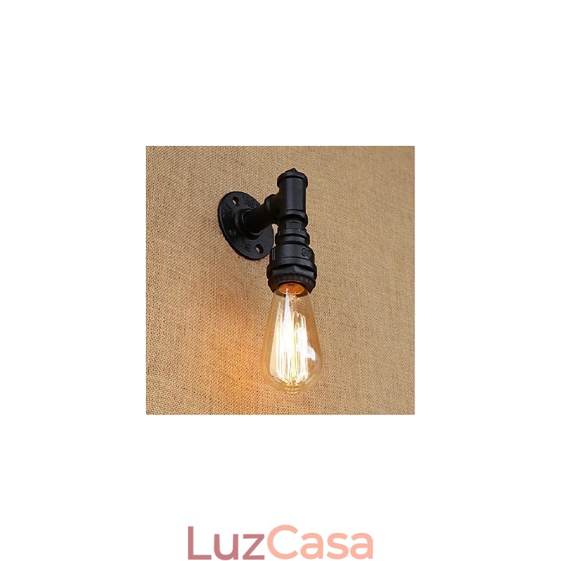 Pintura rústica de chalé para arandelas de parede com luz ambiente