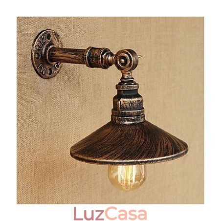 Luminária de parede estilo industrial nórdico, cano de água, luz de parede marrom, antiga Luminária de parede estilo industrial nórdico, cano de água, luz de parede marrom, antiga