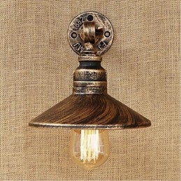 Luminária de parede estilo industrial nórdico, cano de água, luz de parede marrom, antiga