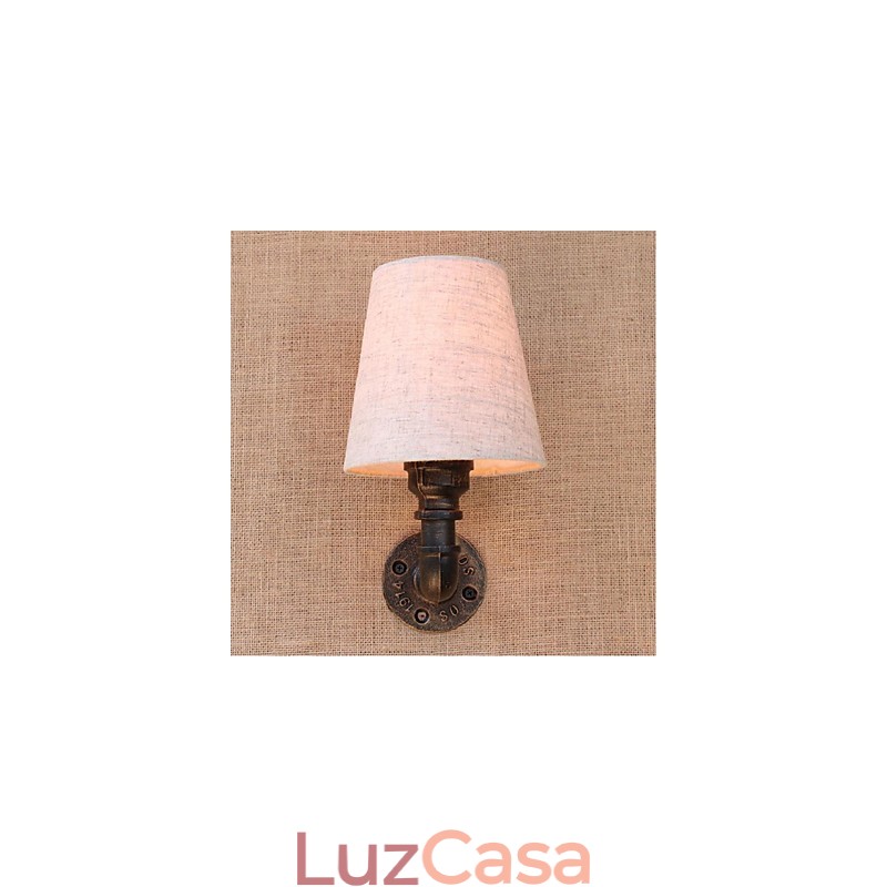 Luminária de parede rústica em latão para iluminação ambiente