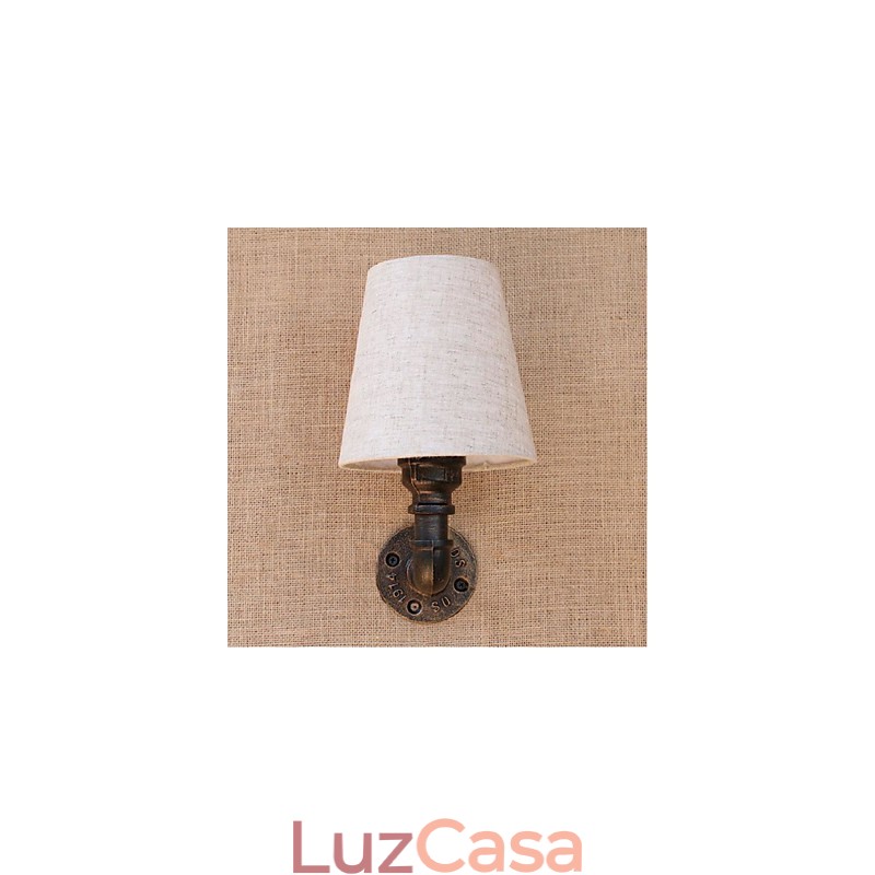 Luminária de parede rústica em latão para iluminação ambiente
