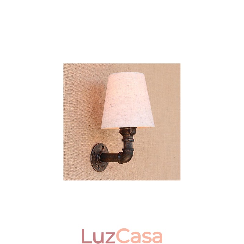 Luminária de parede rústica em latão para iluminação ambiente