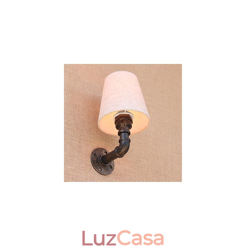 Luminária de parede rústica em latão para iluminação ambiente