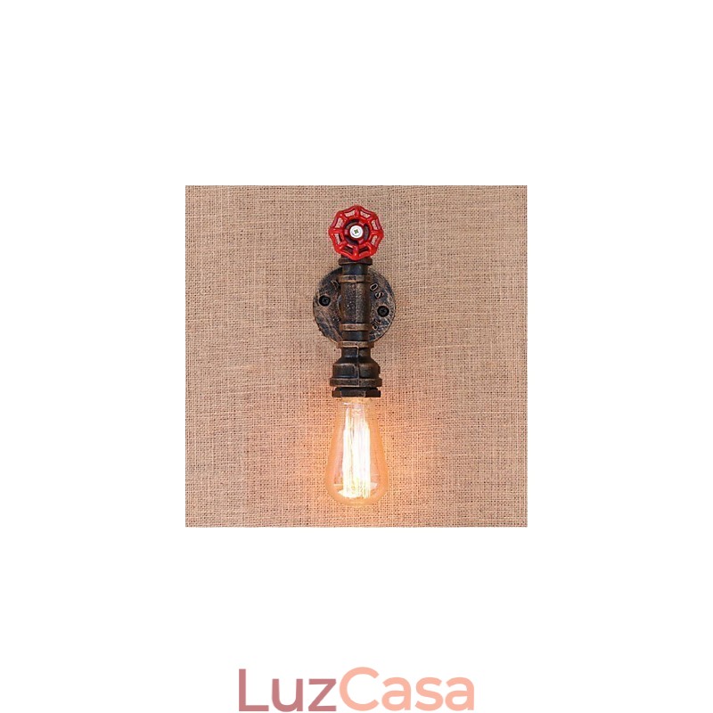 Nostalgia Simple Water Pipe Decorativo Pequeno Luminária de Parede Luz de Parede