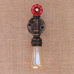 Nostalgia Simple Water Pipe Decorativo Pequeno Luminária de Parede Luz de Parede