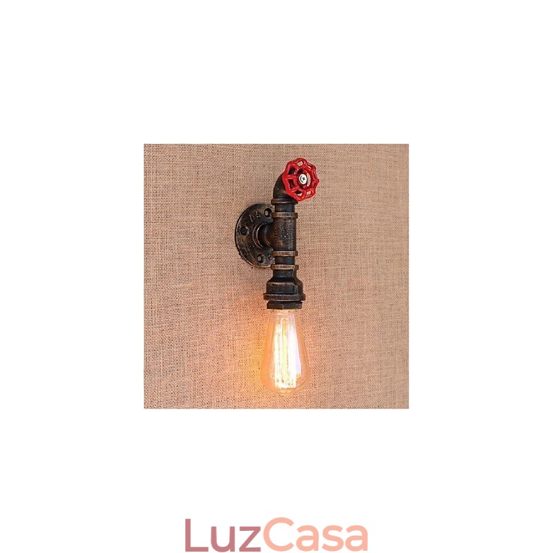 Nostalgia Simple Water Pipe Decorativo Pequeno Luminária de Parede Luz de Parede