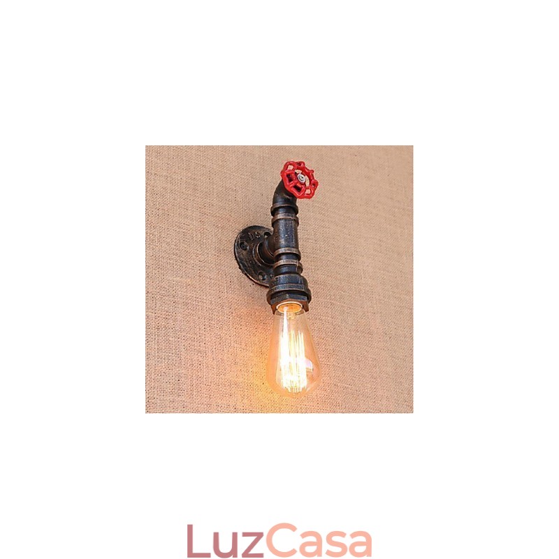 Nostalgia Simple Water Pipe Decorativo Pequeno Luminária de Parede Luz de Parede