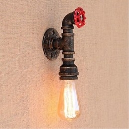 Nostalgia Simple Water Pipe Decorativo Pequeno Luminária de Parede Luz de Parede