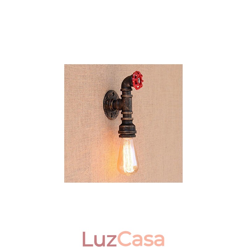 Nostalgia Simple Water Pipe Decorativo Pequeno Luminária de Parede Luz de Parede