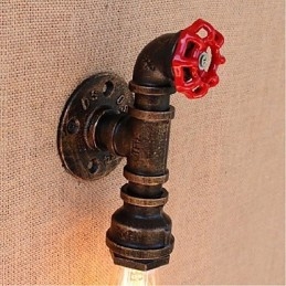 Nostalgia Simple Water Pipe Decorativo Pequeno Luminária de Parede Luz de Parede
