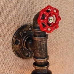 Nostalgia Simple Water Pipe Decorativo Pequeno Luminária de Parede Luz de Parede