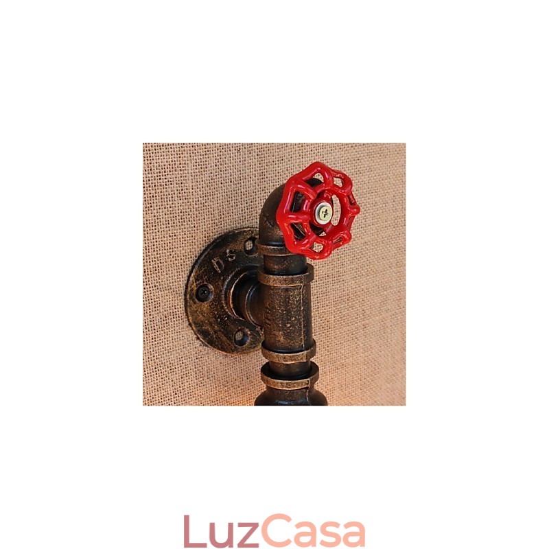 Nostalgia Simple Water Pipe Decorativo Pequeno Luminária de Parede Luz de Parede