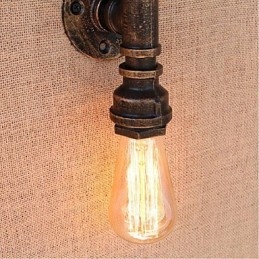 Nostalgia Simple Water Pipe Decorativo Pequeno Luminária de Parede Luz de Parede