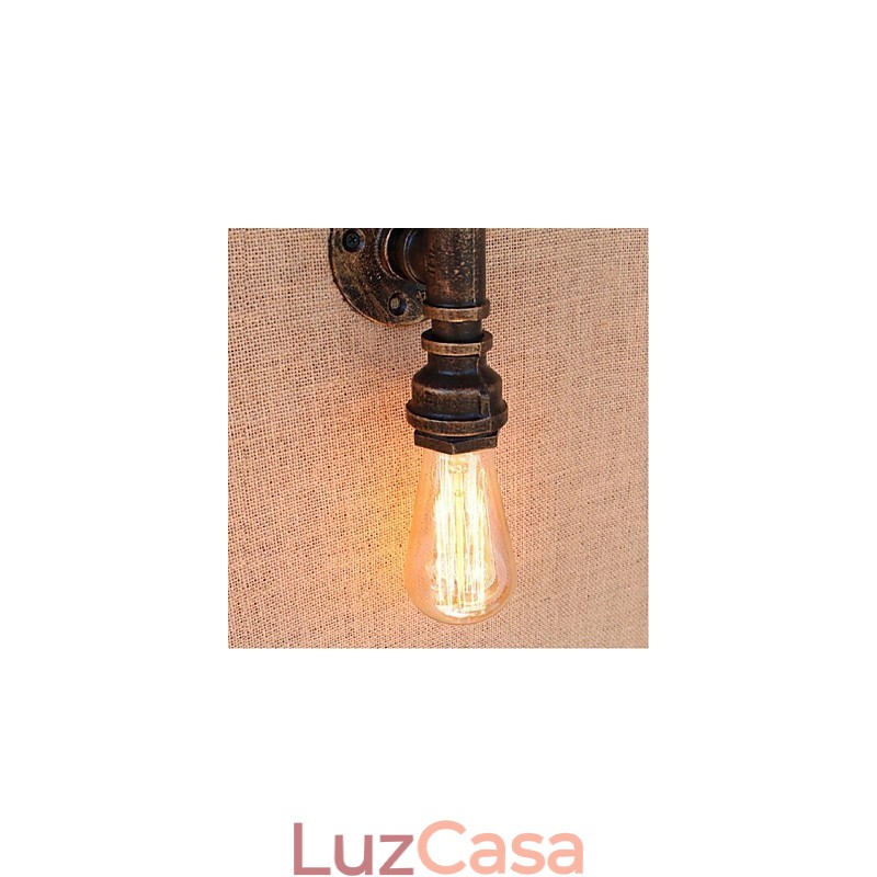 Nostalgia Simple Water Pipe Decorativo Pequeno Luminária de Parede Luz de Parede