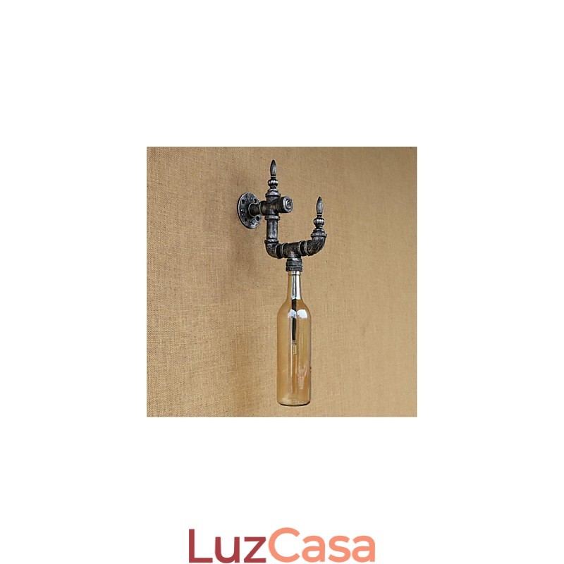 Luminária de parede rústica Lodge Silver Feature para luz ambiente