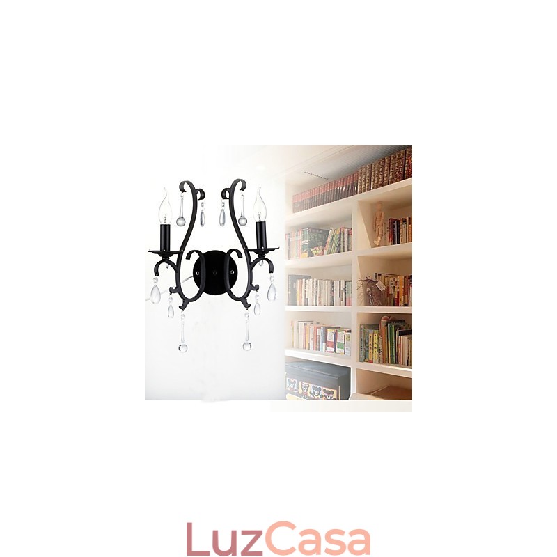 Recurso cromado country para arandelas de parede estilo mini com luz ambiente