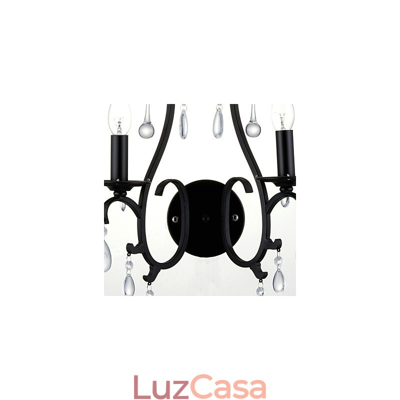 Recurso cromado country para arandelas de parede estilo mini com luz ambiente