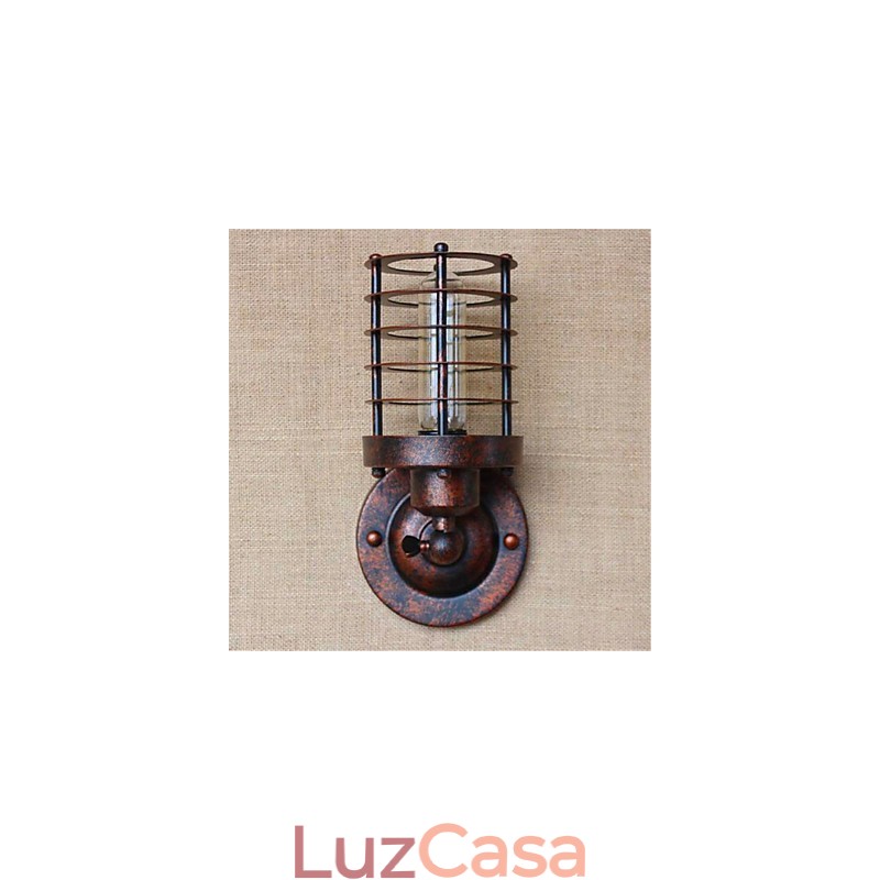 Luminária de parede rústica estilo country antique brass para iluminação ambiente