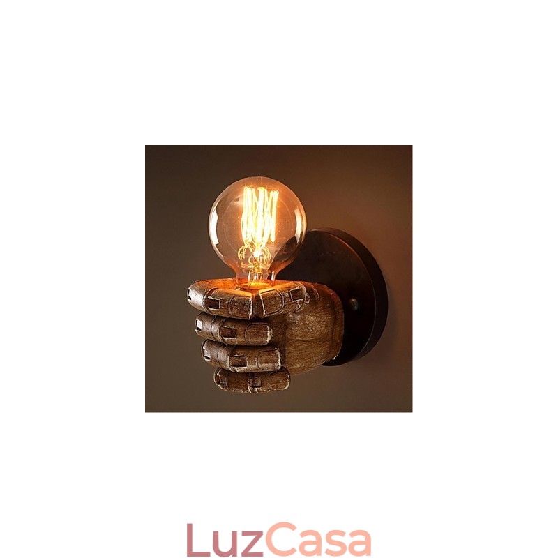 Pintura rústica de chalé para arandelas de parede com luz ambiente