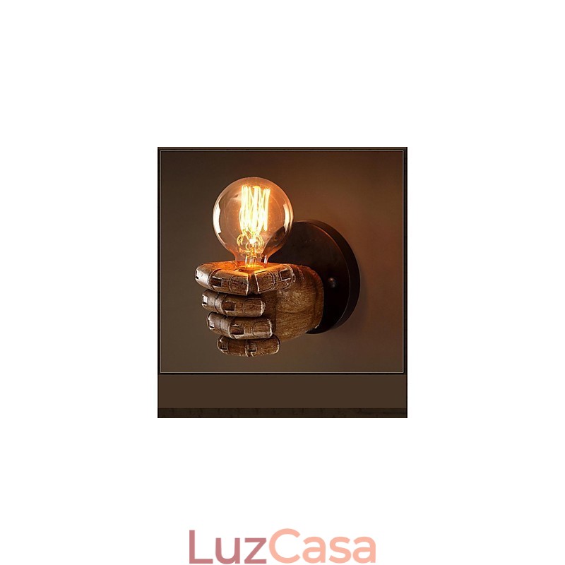Pintura rústica de chalé para arandelas de parede com luz ambiente