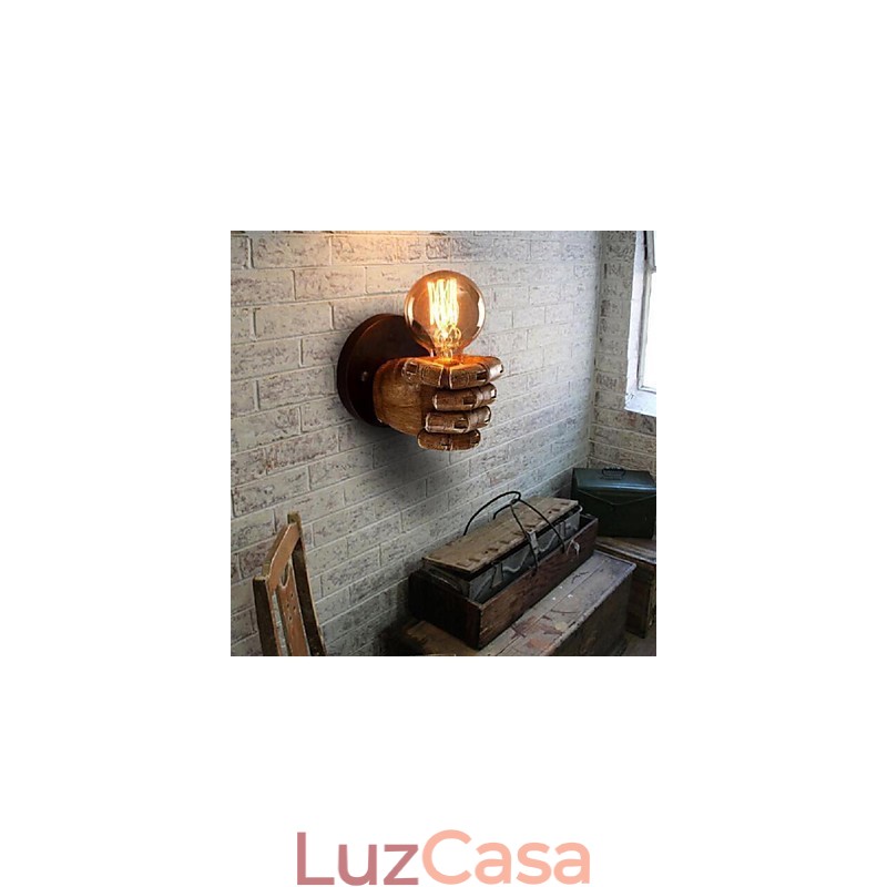 Pintura rústica de chalé para arandelas de parede com luz ambiente