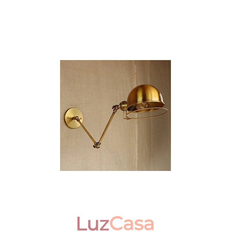Luminária de parede decorativa estilo industrial retrô europeu, luminária de parede com braço de ferro