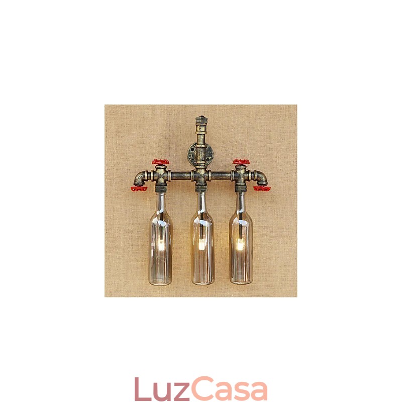 Garrafa de água Luminária de parede Luz de parede Cinza