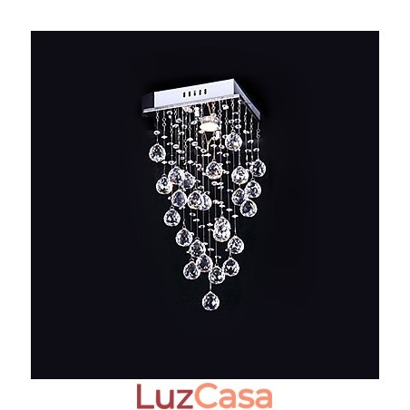 Lustre de cristal moderno contemporâneo galvanizado de metal com montagem embutida Lustre de cristal moderno contemporâneo galvanizado de metal com montagem embutida